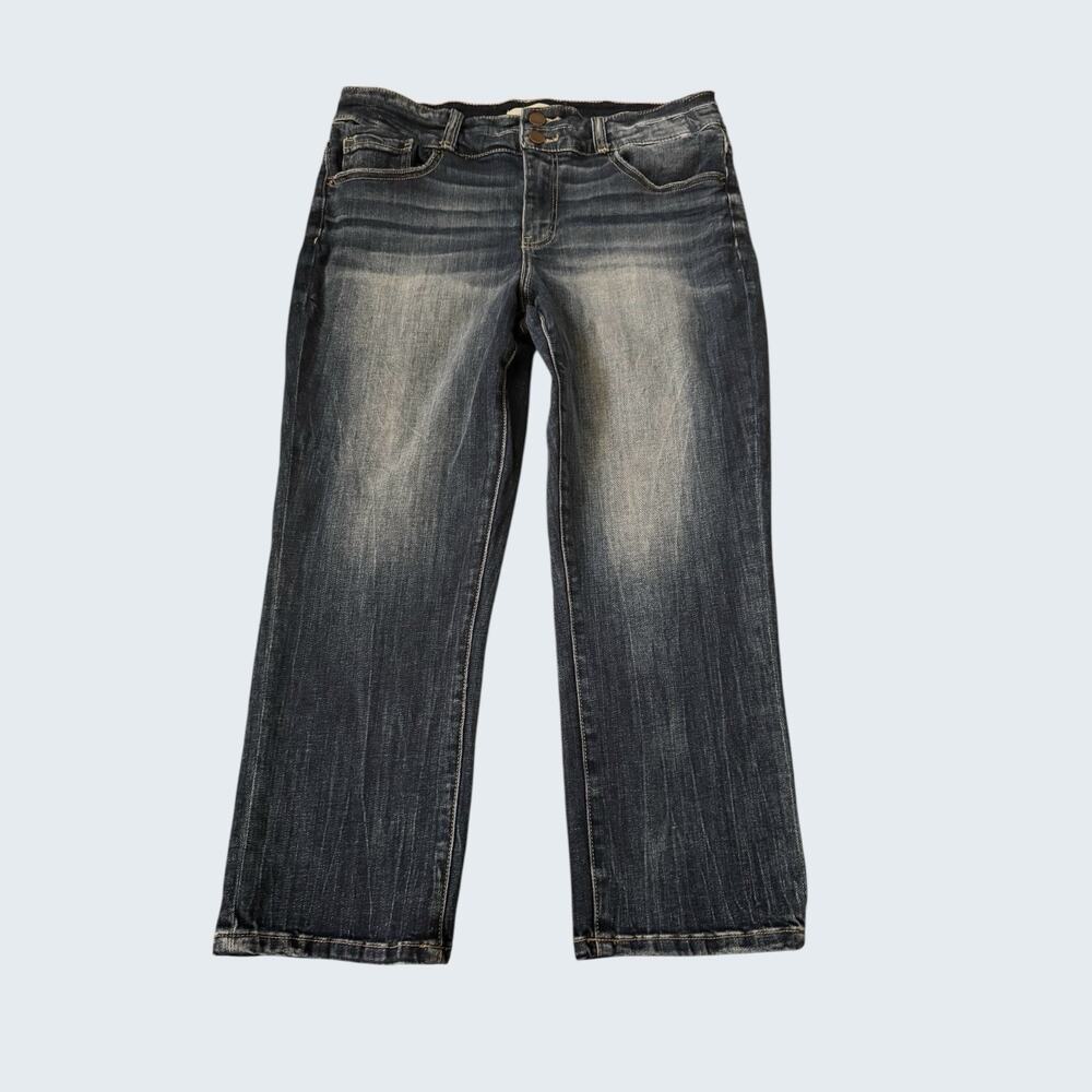 BKE Y2K Jeans Womens Blue Payton Cropped Mid Rise Medium Wash Denim Straight 32